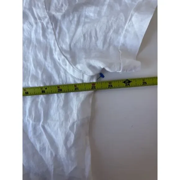 Porter and Ash Shirt Womens L White 100% Linen Hawaiian Camp Button Up Beach - Picture 7 of 10